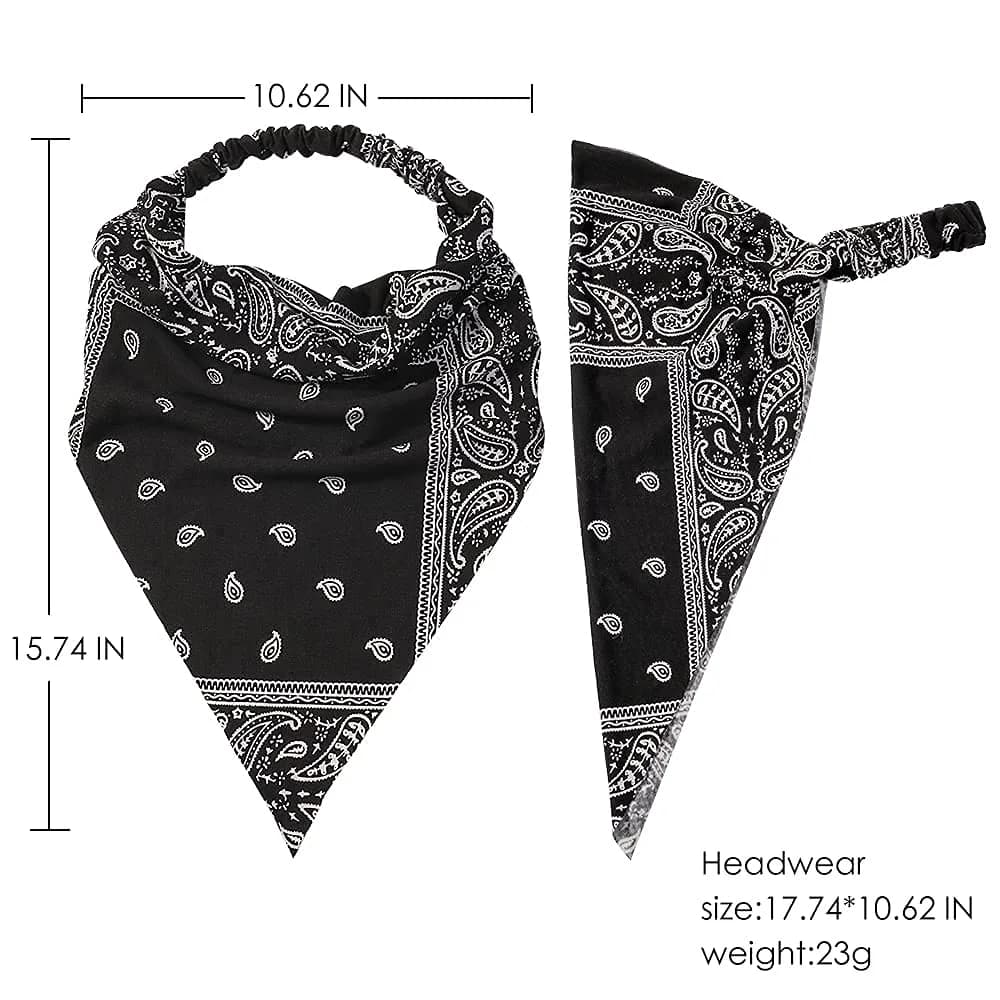 Vercret Chiffon Hair Scarf Headband 6-Pack | Boho Floral Print Elastic Bandana Headbands for Women & Girls - view 5