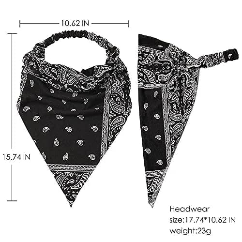 Vercret Chiffon Hair Scarf Headband 6-Pack | Boho Floral Print Elastic Bandana Headbands for Women & Girls thumbnail 5