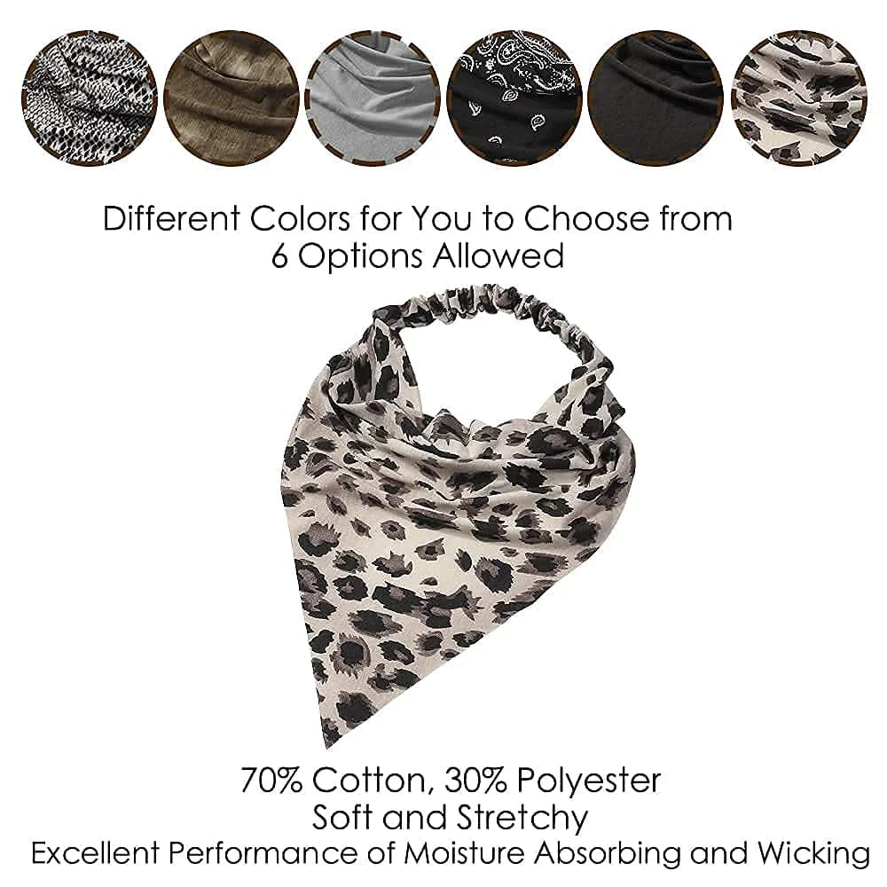 Vercret Chiffon Hair Scarf Headband 6-Pack | Boho Floral Print Elastic Bandana Headbands for Women & Girls - view 6