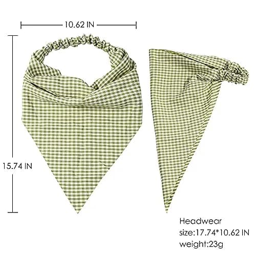 Vercret Gingham Hair Scarf Headband for Women, 6-Pack | Classic Floral Patterns thumbnail 5