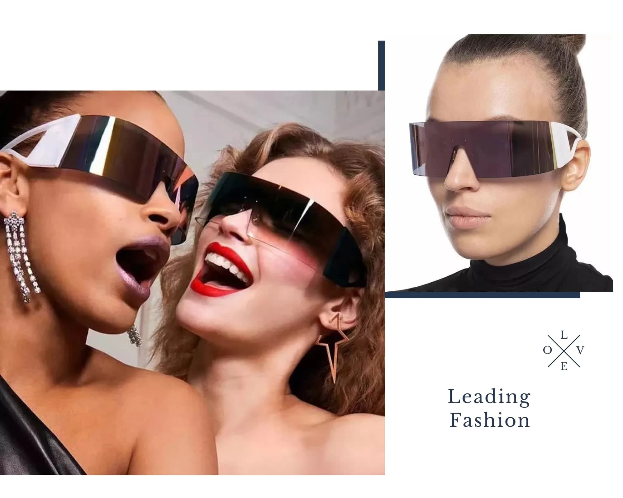 FEISEDY Futuristic Cyclops Visor Sunglasses for Men & Women | Oversized Shield Frame, Polarized Champagne Lens, 70mm - view 5