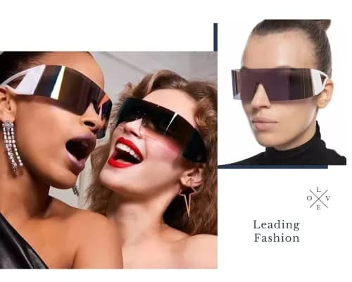 FEISEDY Oversized Flat Top Wrap Sunglasses One Piece Goggles Purple Lens | 70mm (2.76") Lens Width thumbnail 5