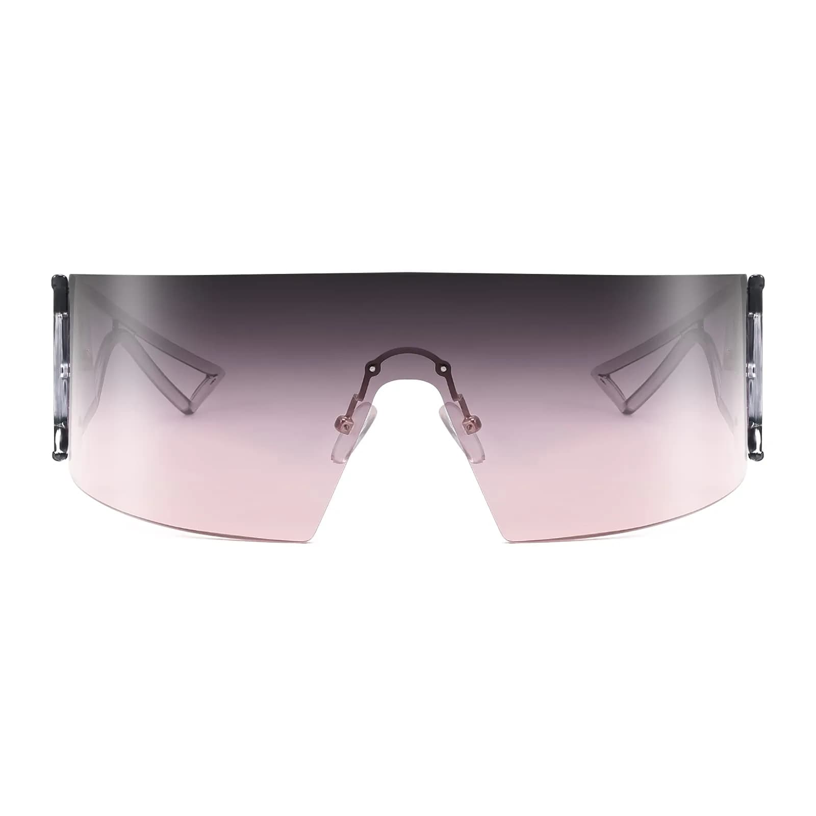 FEISEDY Oversized Flat Top Wrap Sunglasses One Piece Goggles Purple Lens | 70mm (2.76") Lens Width