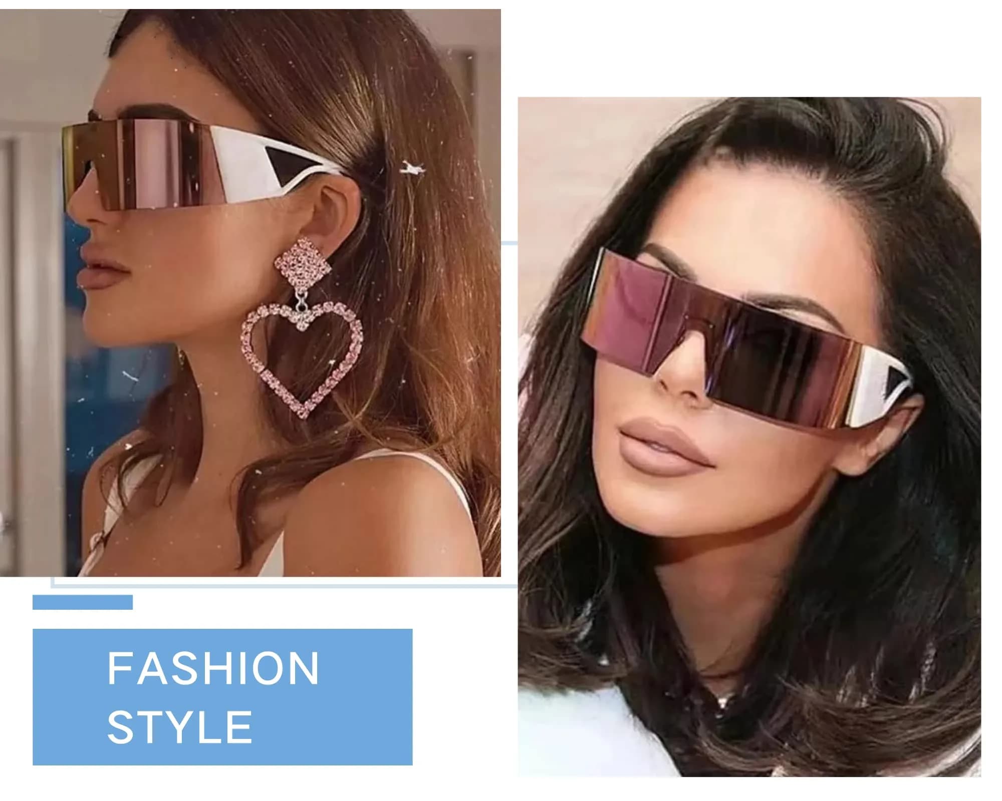 FEISEDY Cyclops Visor Sunglasses | Oversized Flat Top Punk Style - view 4