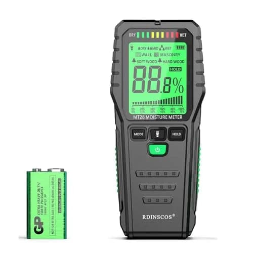 RDINSCOS Pinless Moisture Meter Digital Wall Moisture Detector with Flashlight | Measures Wood, Concrete, Drywall thumbnail 1
