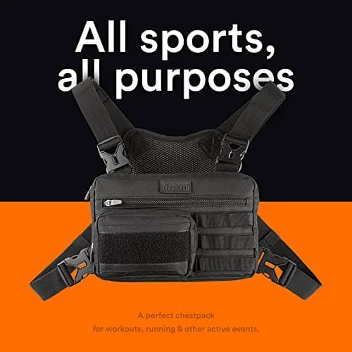 Fitdom Running Chest Pack for Men | Water-Resistant, 4-Strap Stability, Phone & Gadget Organizer thumbnail 6