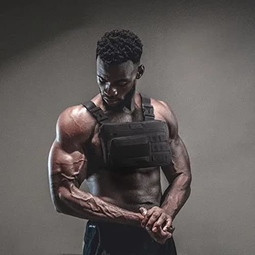 Fitdom Running Chest Pack for Men | Water-Resistant, 4-Strap Stability, Phone & Gadget Organizer thumbnail 7