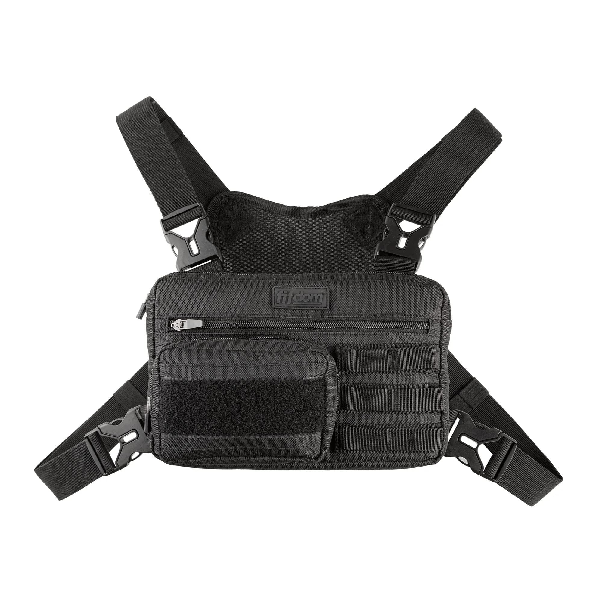 Fitdom Running Chest Pack for Men | Water-Resistant, 4-Strap Stability, Phone & Gadget Organizer - main product image