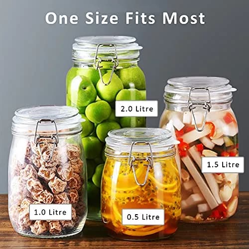FCENDS White Silicone Jar Sealing Rings for Wide Mouth Mason Jars | Airtight & Leakproof Replacement Gaskets (12-Pack) thumbnail 2