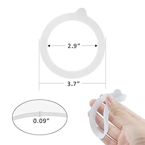 FCENDS White Silicone Jar Sealing Rings for Wide Mouth Mason Jars | Airtight & Leakproof Replacement Gaskets (12-Pack) thumbnail 3