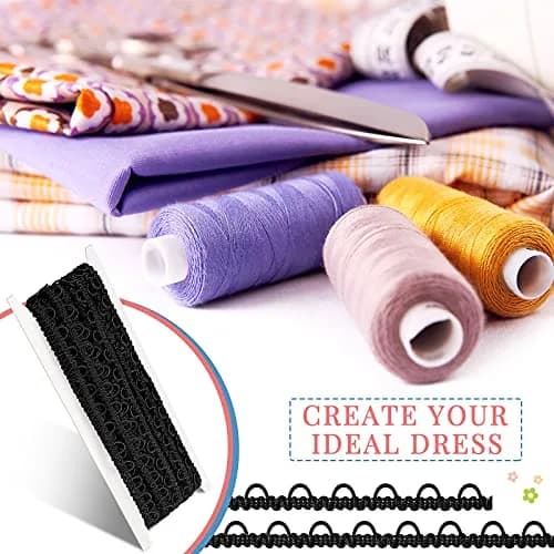 WILLBOND Black Gimp Braid Trim with Elastic Button Loop 1.2 cm (0.47 in) | 10 Yards for Sewing & Crafts thumbnail 7