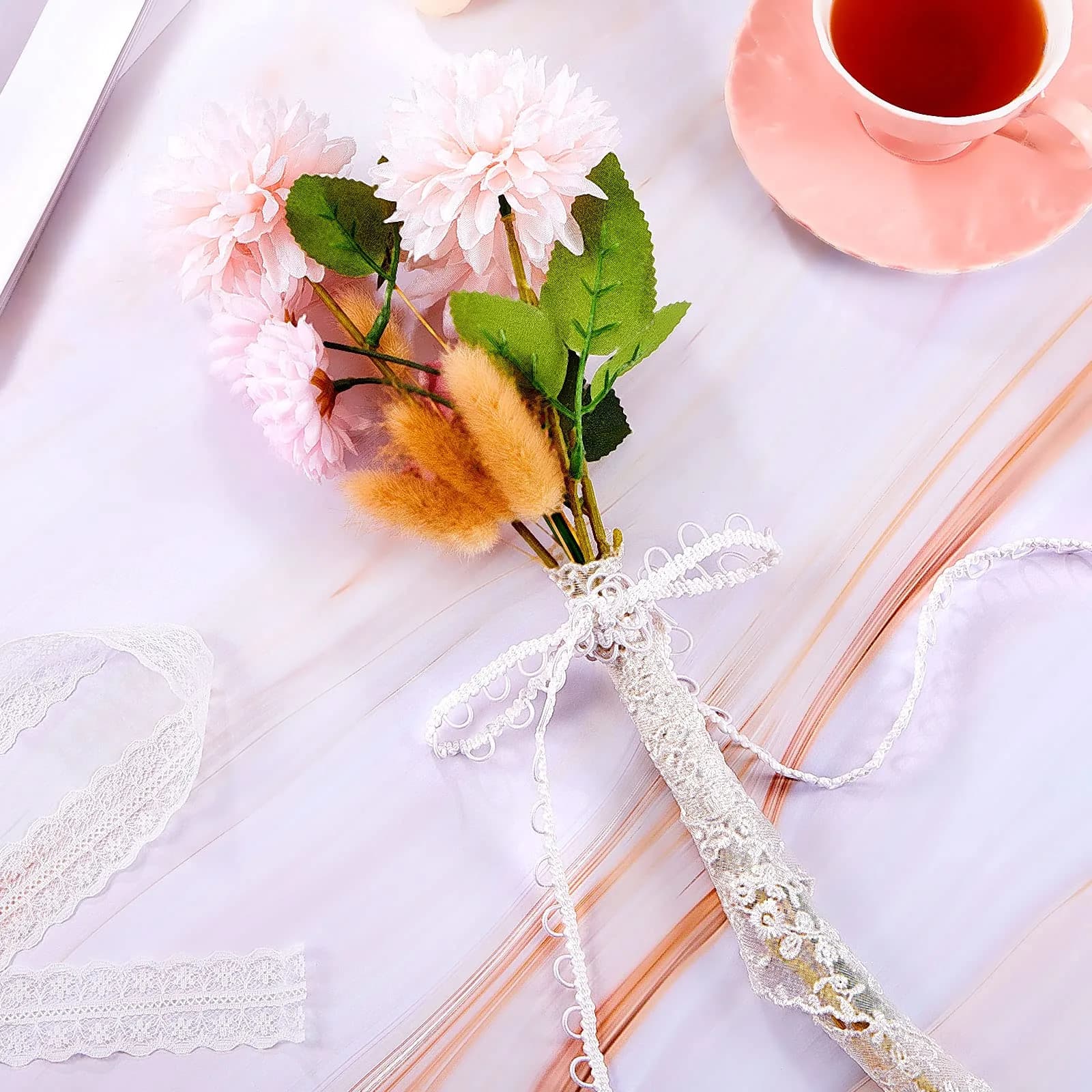 WILLBOND White Gimp Braid Trim with Elastic Button Loop 10 Yards | Sewing & Upholstery Embellishment - view 4