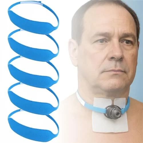 EDWERD Tracheostomy Tube Holder Belt Disposable Trach Ties Neckband for Laryngectomy, Individually Packaged, 5 Pcs | Secure & Adjustable thumbnail 1