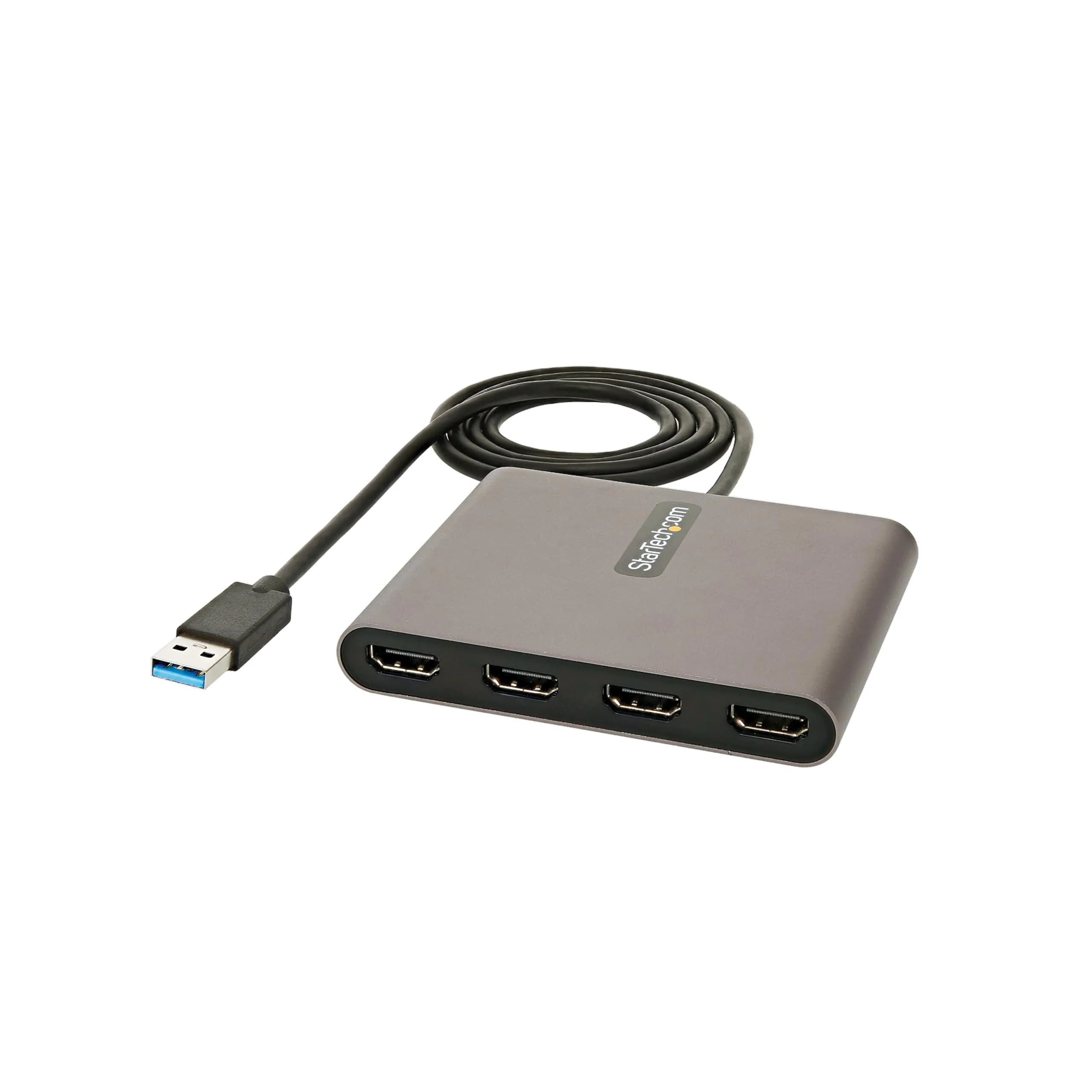 StarTech.com USB-A 3.0 to Quad HDMI Adapter - 4x 1080p 60Hz, Windows Compatible, TAA Compliant - main product image