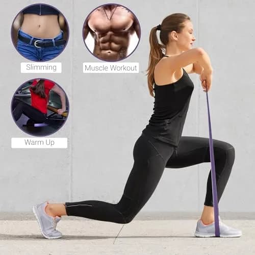 TechStone Resistance Bands Set – 5 Levels Loop Exercise Bands for Men & Women, Elastic Workout Bands for Home Gym, Training, Yoga & Fitness, Carry Bag Included (Purple) thumbnail 6