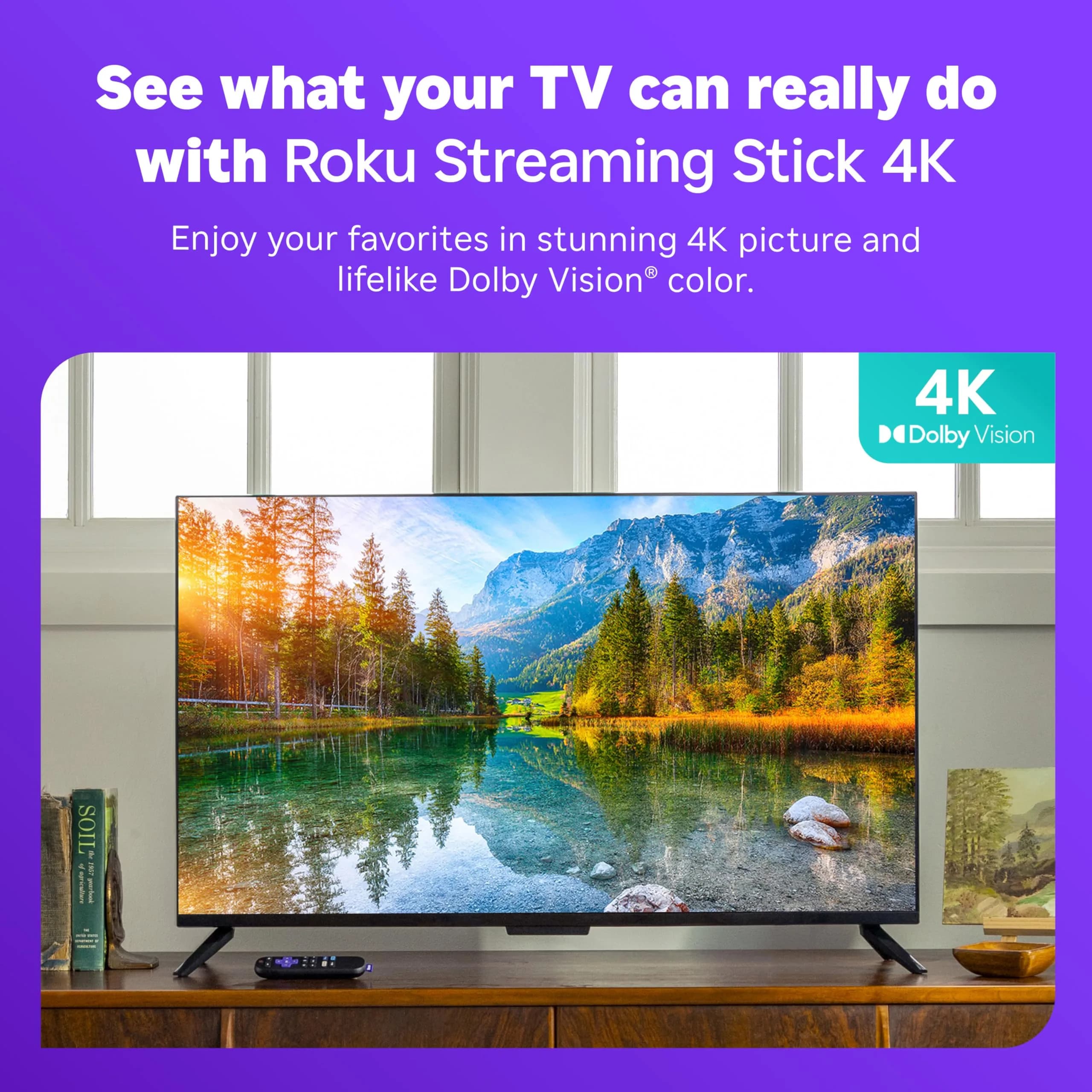 Roku Streaming Stick 4K with Voice Remote - HDR10+ & Dolby Vision | Long-Range Wi-Fi - view 3