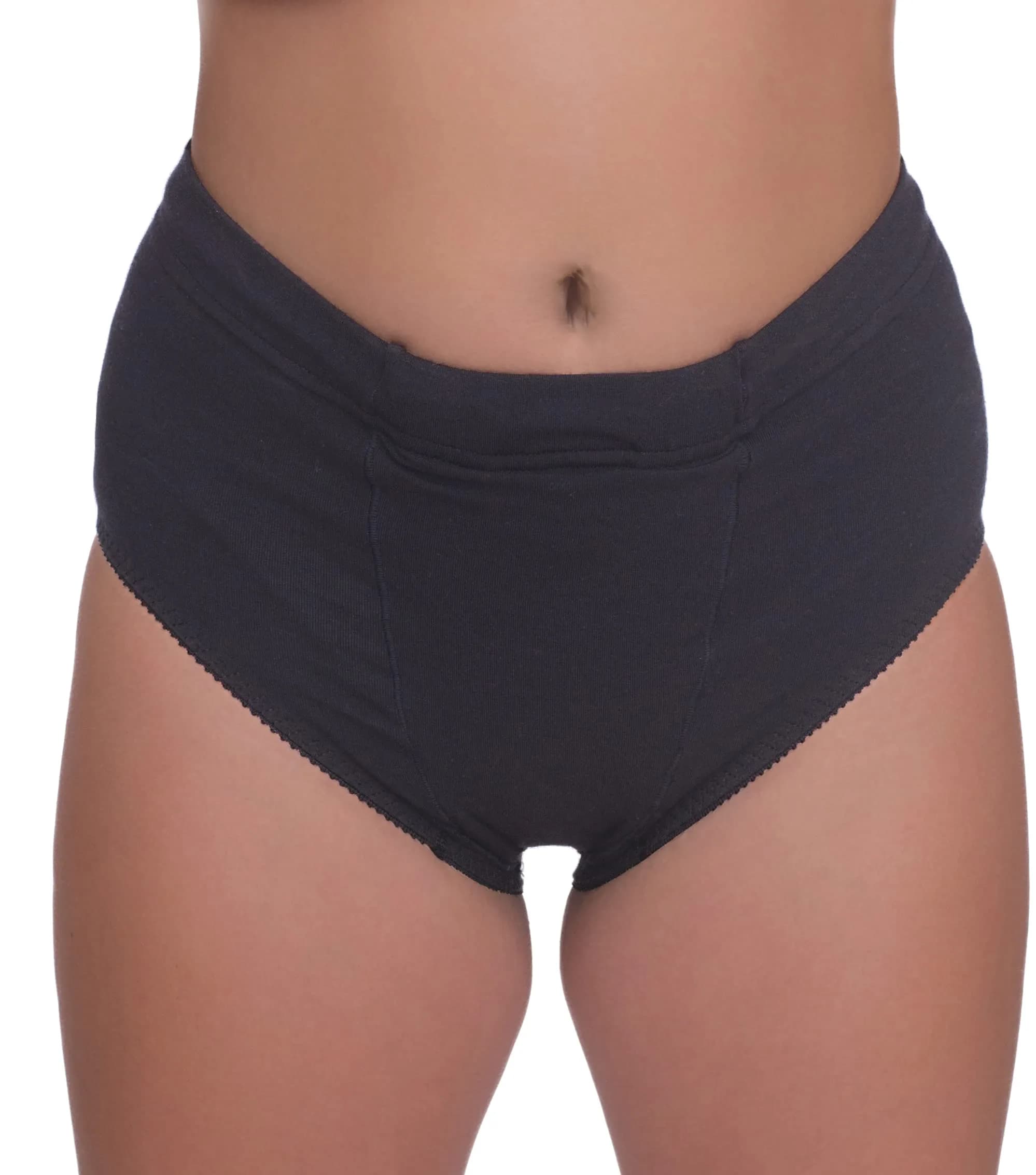 Underworks Women Vulvar Varicosity Support Brief with Groin Compression Bands - Black - Medium | Pelvic & Hernia Relief