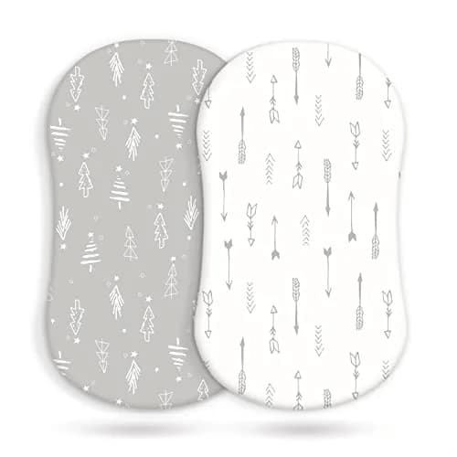 GRSSDER Fitted Bassinet Sheet Set 2 Pack | Ultra Soft Jersey Knit, Universal Fit for Baby Cradle & Moses Basket thumbnail 1