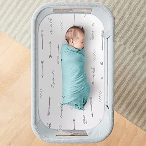 GRSSDER Fitted Bassinet Sheet Set 2 Pack | Ultra Soft Jersey Knit, Universal Fit for Baby Cradle & Moses Basket thumbnail 4