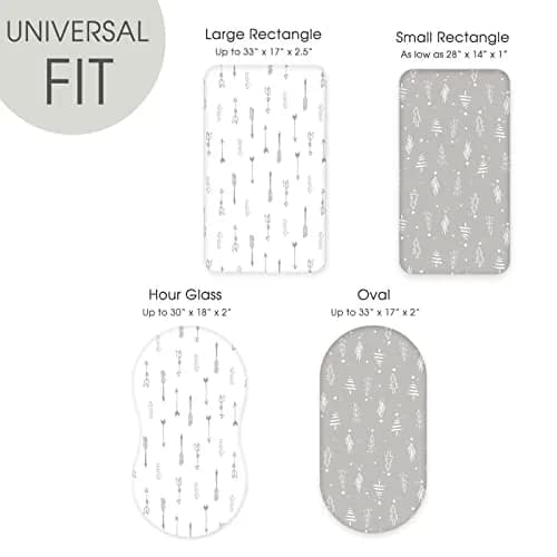 GRSSDER Fitted Bassinet Sheet Set 2 Pack | Ultra Soft Jersey Knit, Universal Fit for Baby Cradle & Moses Basket thumbnail 5
