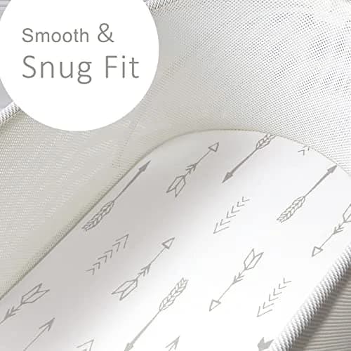 GRSSDER Fitted Bassinet Sheet Set 2 Pack | Ultra Soft Jersey Knit, Universal Fit for Baby Cradle & Moses Basket thumbnail 3