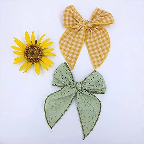 Sugarmelon Hair Clip Large Sailor Bow 12cm | Handmade Linen & Cotton, All Ages thumbnail 3