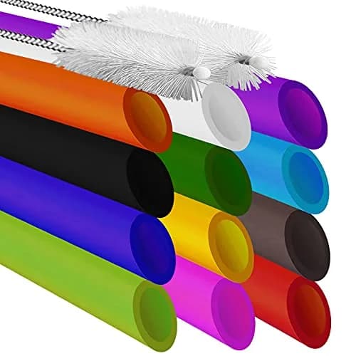 ALINK Reusable Boba Straws 10.5 Inch 13mm Wide 12 Pack | Angled Tips & 2 Cleaning Brushes thumbnail 9