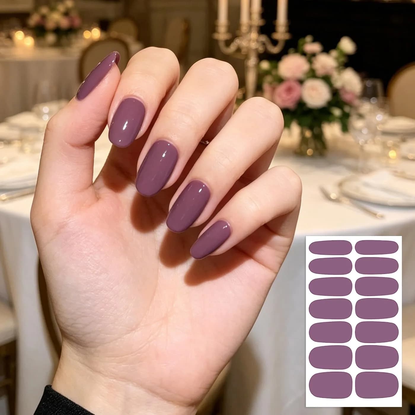 WOKOTO Dark Solid Color Series Nail Polish Strips 20 Sheets | Punk Rock Gel Nail Wraps for Women - view 6