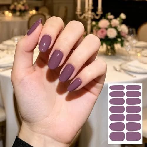 WOKOTO Dark Solid Color Series Nail Polish Strips 20 Sheets | Punk Rock Gel Nail Wraps for Women thumbnail 6