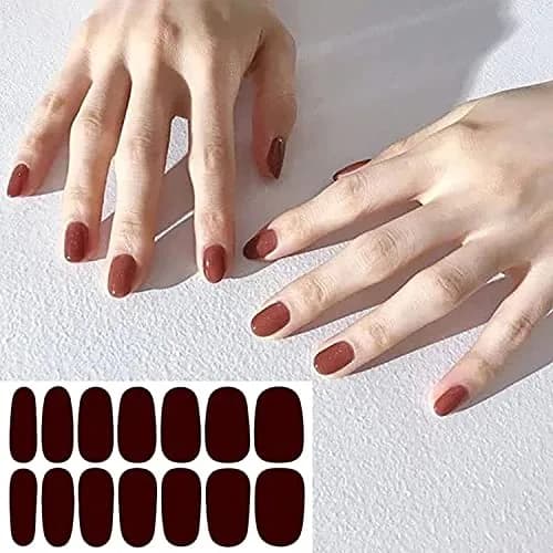 WOKOTO Dark Solid Color Series Nail Polish Strips 20 Sheets | Punk Rock Gel Nail Wraps for Women thumbnail 3