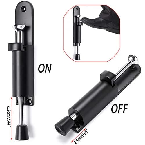 Sumnacon Kickdown Door Stop - Stainless Steel Heavy Duty Rubber Rubber, Adjustable, Black | Easy Step On/Off Door Lock thumbnail 2