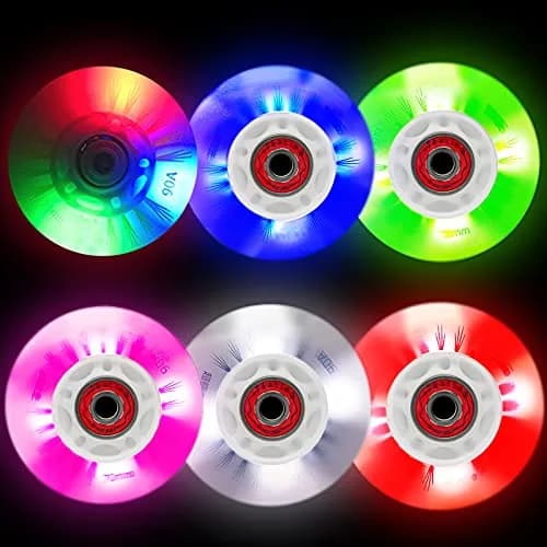 FYANER Light up Inline Skate Wheels 80mm | Luminescent, Hard 90A for Indoor & Outdoor Use thumbnail 1