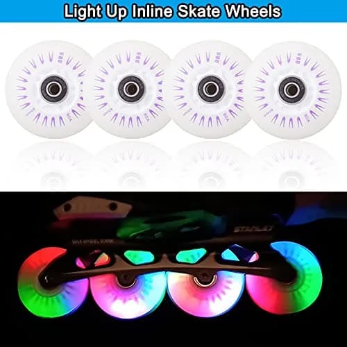 FYANER Light up Inline Skate Wheels 80mm | Luminescent, Hard 90A for Indoor & Outdoor Use thumbnail 5