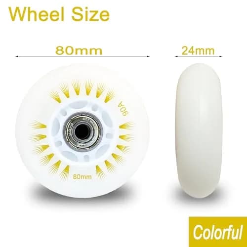 FYANER Light up Inline Skate Wheels 80mm | Luminescent, Hard 90A for Indoor & Outdoor Use thumbnail 2