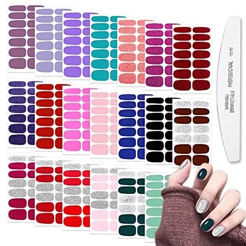 WOKOTO 20 Sheets Nail Polish Strips Set (280 Pieces Total) | Easy Application & Long-Lasting Wear thumbnail 1