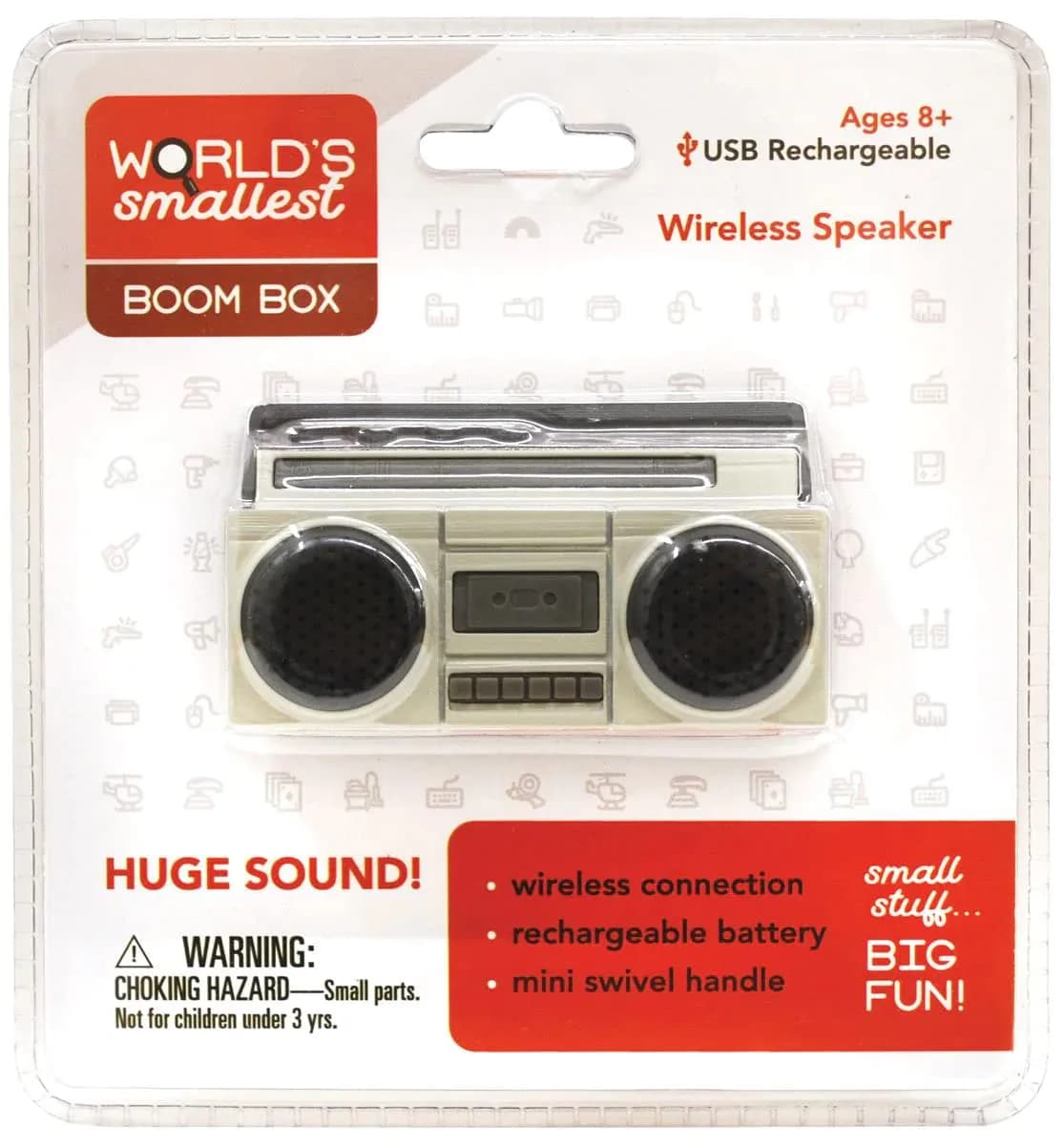 KKTS Worlds Smallest Boom Box Wireless Speaker | Huge Sound, Rechargeable, Ages 8+