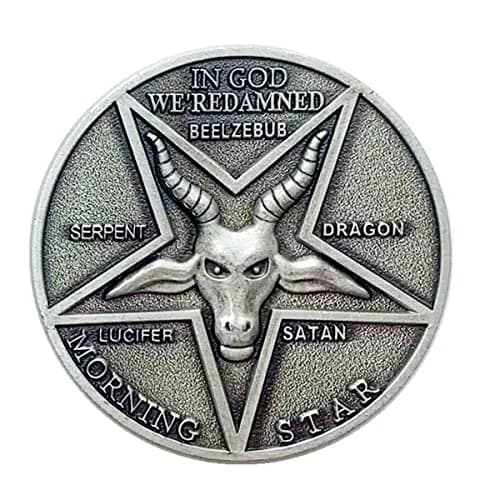 HARMILIY Lucifer Pentecostal Coin Satan Coin Collection Costume Accessories 3.8cm | Vintage Cosplay Prop for Men Women thumbnail 1