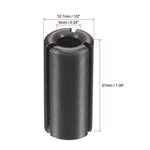 uxcell Router Collet Driver Adapter 12.7mm (1/2") to 6mm (0.24") | CNC Engraving Milling Bit Conversion thumbnail 2