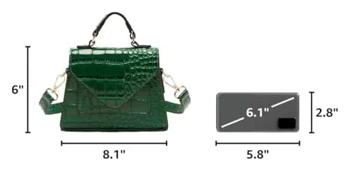FRANSHION Handbags for Women - Mini & Cute Small Purses, Crossbody Bags - Trendy (Greener) | Vegan Leather, 8.1 in, Bright Colors thumbnail 5