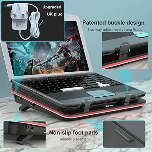 IETS GT500 Powerful Turbo-Fan Laptop Cooling Pad with Seal Foam & Dust Filter | 4200 RPM Variable Speed, 1.13 kg thumbnail 6