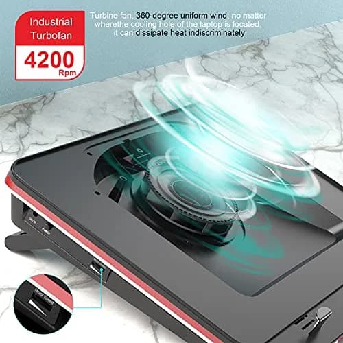 IETS GT500 Powerful Turbo-Fan Laptop Cooling Pad with Seal Foam & Dust Filter | 4200 RPM Variable Speed, 1.13 kg thumbnail 2