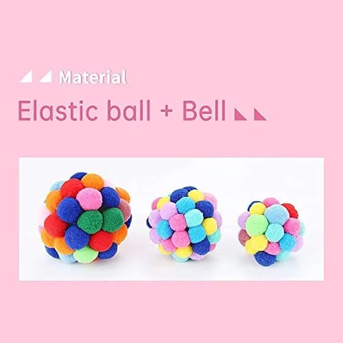 TUSATIY Cat Toy Balls with Bell 3PCS | Colorful Soft Fuzzy Balls for Indoor Cats & Kittens thumbnail 6