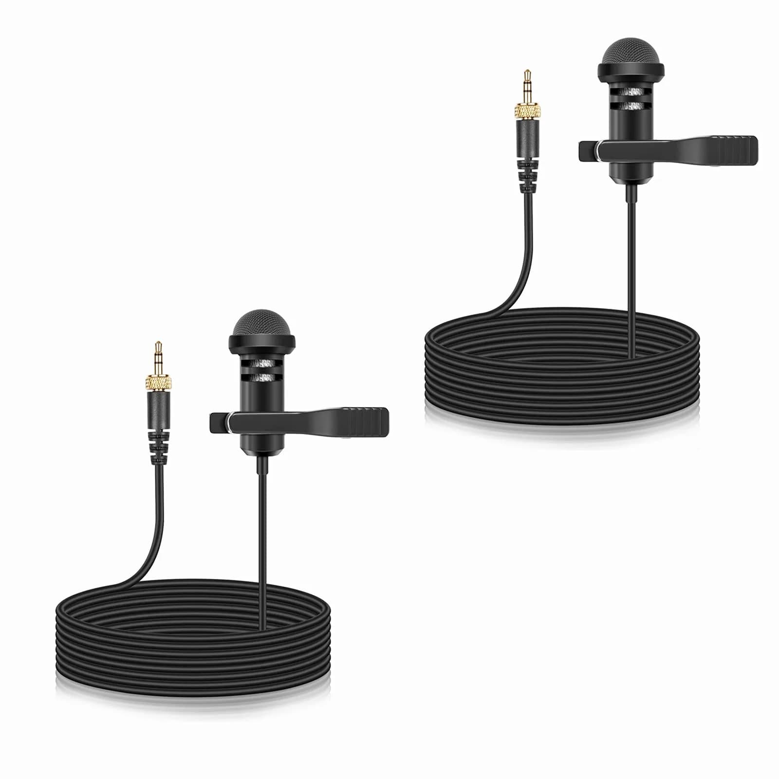 weishan 2-Pack Lavalier Microphone for Rode Wireless Pro, GO II 2 Transmitters | Omnidirectional Condenser Mic with 1.5m Cable - main product image