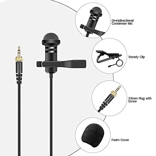 weishan 2-Pack Lavalier Microphone for Rode Wireless Pro, GO II 2 Transmitters | Omnidirectional Condenser Mic with 1.5m Cable thumbnail 6
