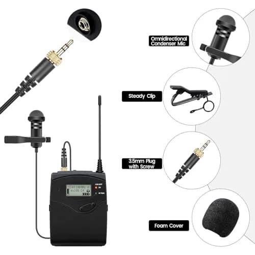 weishan 2-Pack Lavalier Lapel Microphone for Sennheiser Wireless Transmitter, 3.5mm Screw Lock | Omnidirectional Condenser Mic for Stage, Presenters, Broadcast thumbnail 4