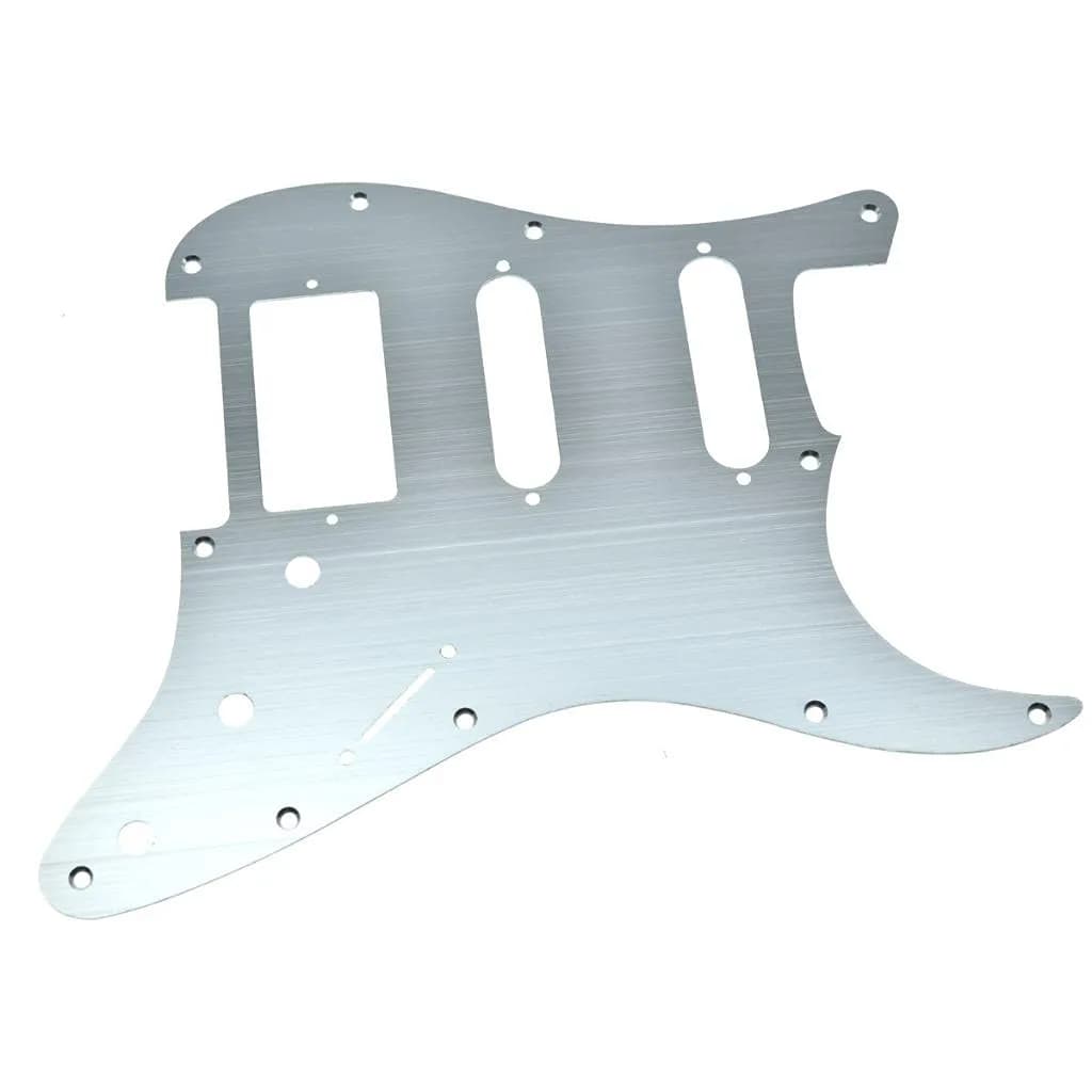 Dopro Aluminum Anodized Strat HSS Guitar Pickguard Silver | Modern Style, 11-Hole