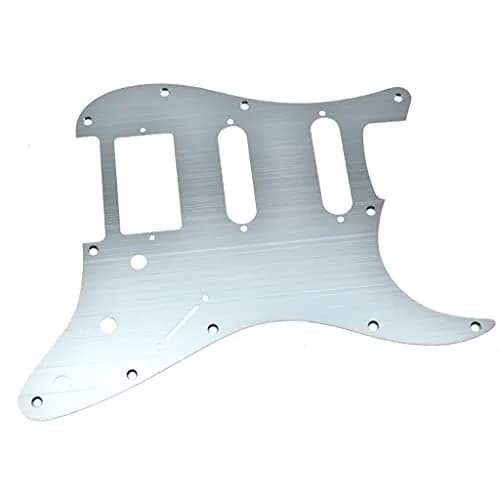 Dopro Aluminum Anodized Strat HSS Guitar Pickguard Silver | Modern Style, 11-Hole thumbnail 1