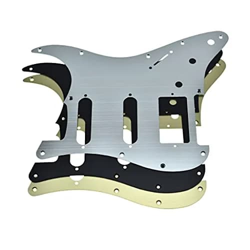 Dopro Aluminum Anodized Strat HSS Guitar Pickguard Silver | Modern Style, 11-Hole thumbnail 5