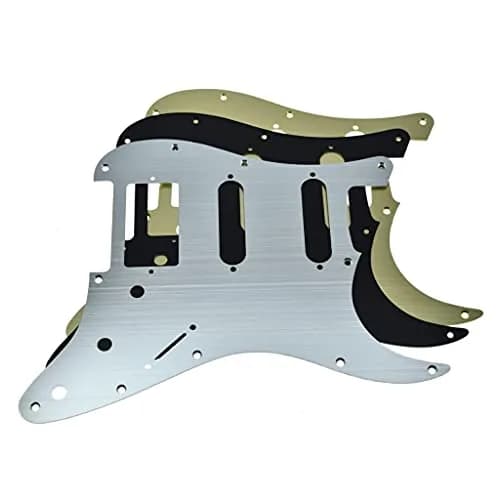 Dopro Aluminum Anodized Strat HSS Guitar Pickguard Silver | Modern Style, 11-Hole thumbnail 7