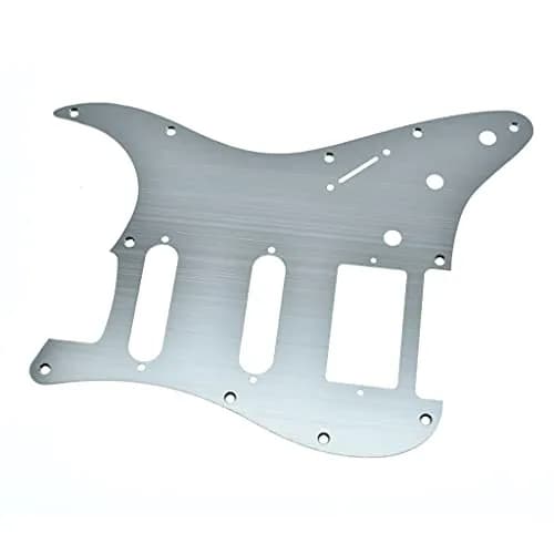 Dopro Aluminum Anodized Strat HSS Guitar Pickguard Silver | Modern Style, 11-Hole thumbnail 3